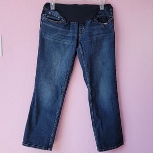 Indigo Blue maternity Crop  jeans /Small.